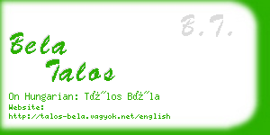 bela talos business card